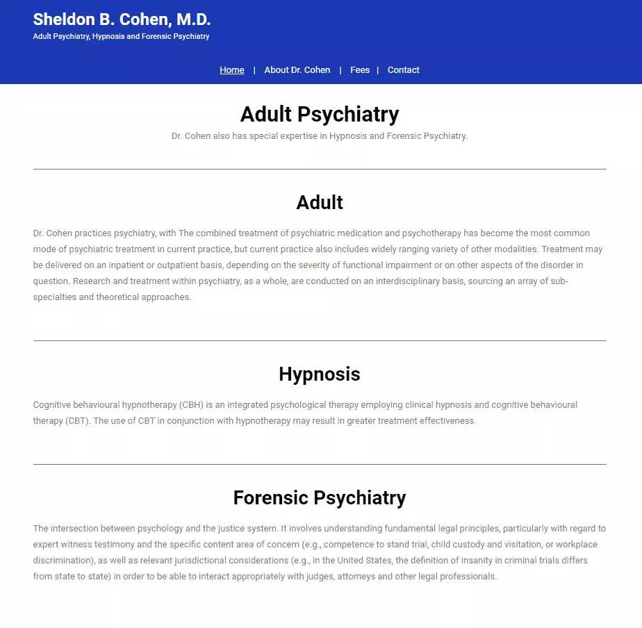 Dr. Cohen Site Spectra Web Designs Website Designer